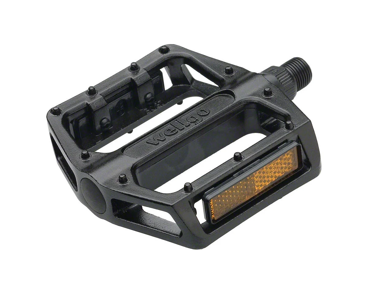 Wellgo B087 Platform Pedals (Black) (Aluminum) (Molded Pins) (1/2") (For Youth Cranks)